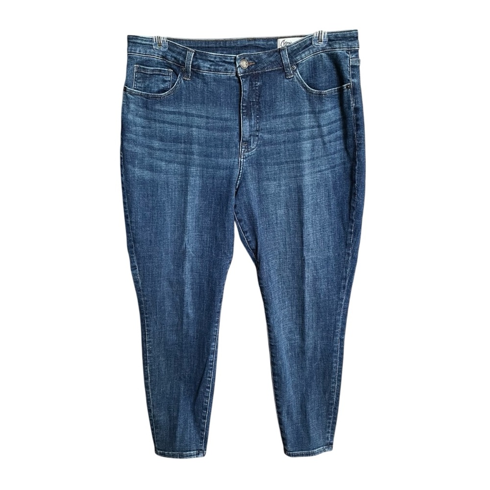 Cosmic Blue Love Moody Denim Skinny Ankle Leg Jeans Women’s Size 18W